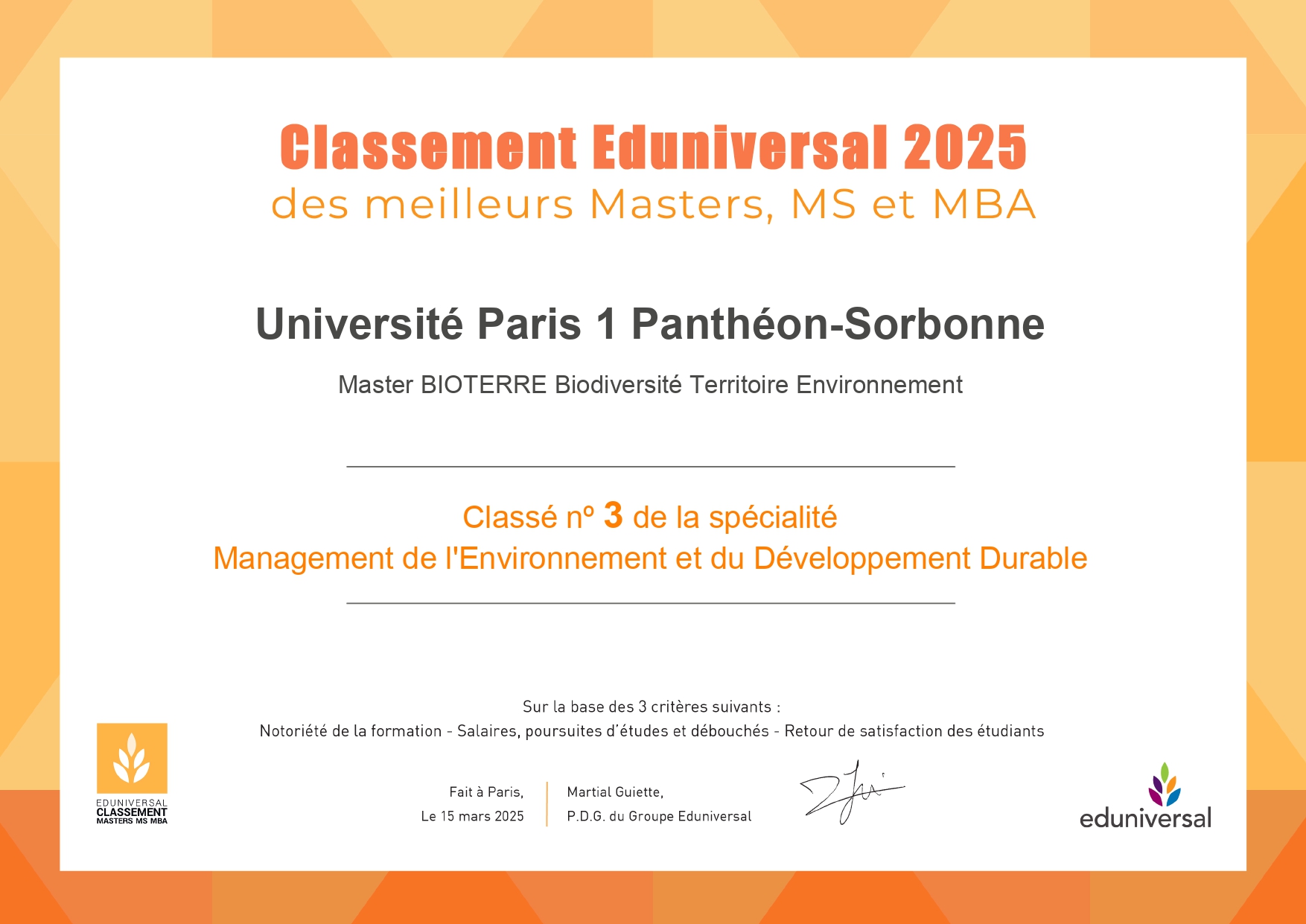 classement eduniversal